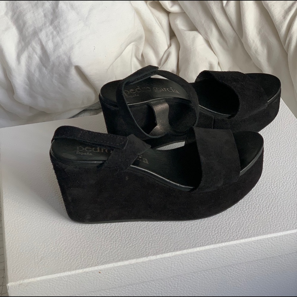 PEDRO GARCIA wedges black size ~8